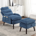 Sillón decorativo tipo lounge HOMYKA con respaldo ajustable y otomana de almacenamiento