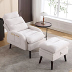 Sillón decorativo tipo lounge HOMYKA con respaldo ajustable y otomana de almacenamiento