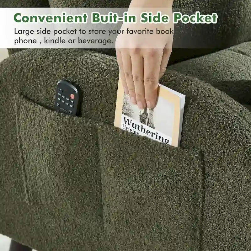 Sillón decorativo tipo lounge HOMYKA con respaldo ajustable y otomana de almacenamiento