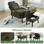 Sillón decorativo tipo lounge HOMYKA con respaldo ajustable y otomana de almacenamiento