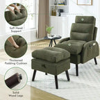 Sillón decorativo tipo lounge HOMYKA con respaldo ajustable y otomana de almacenamiento