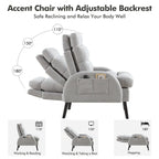 Sillón decorativo tipo lounge HOMYKA con respaldo ajustable y otomana de almacenamiento