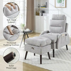 Sillón decorativo tipo lounge HOMYKA con respaldo ajustable y otomana de almacenamiento