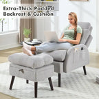 Sillón decorativo tipo lounge HOMYKA con respaldo ajustable y otomana de almacenamiento