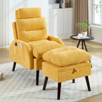 Sillón decorativo tipo lounge HOMYKA con respaldo ajustable y otomana de almacenamiento