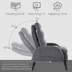 Sillón decorativo tipo lounge HOMYKA con respaldo ajustable y otomana de almacenamiento