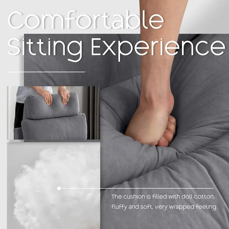 Sillón decorativo tipo lounge HOMYKA con respaldo ajustable y otomana de almacenamiento