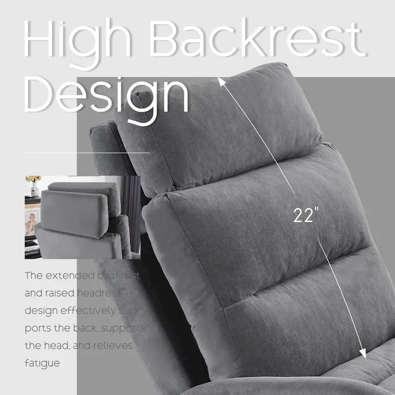 Sillón decorativo tipo lounge HOMYKA con respaldo ajustable y otomana de almacenamiento