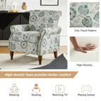 Nyctelius Traditional Polyester Accent Arm Chair with Pattern and Nailhead Trim Set of 2 by HULALA HOME