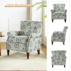 Nyctelius Traditional Polyester Accent Arm Chair with Pattern and Nailhead Trim Set of 2 by HULALA HOME