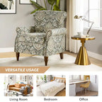 Nyctelius Traditional Polyester Accent Arm Chair with Pattern and Nailhead Trim Set of 2 by HULALA HOME