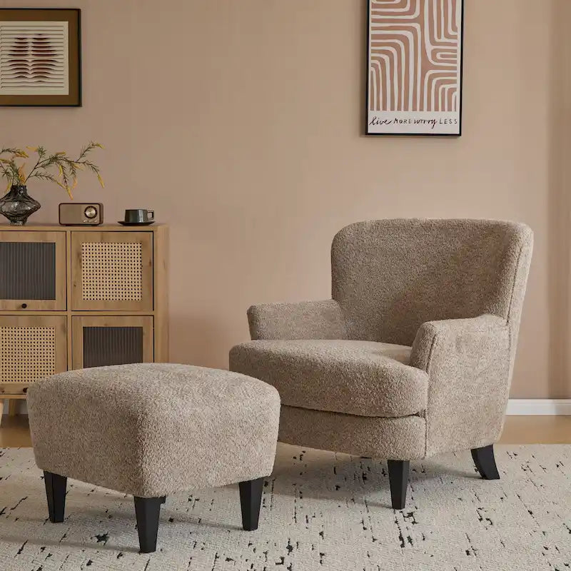 Juego de sillón club tapizado y otomana Hartshorn de Christopher Knight Home