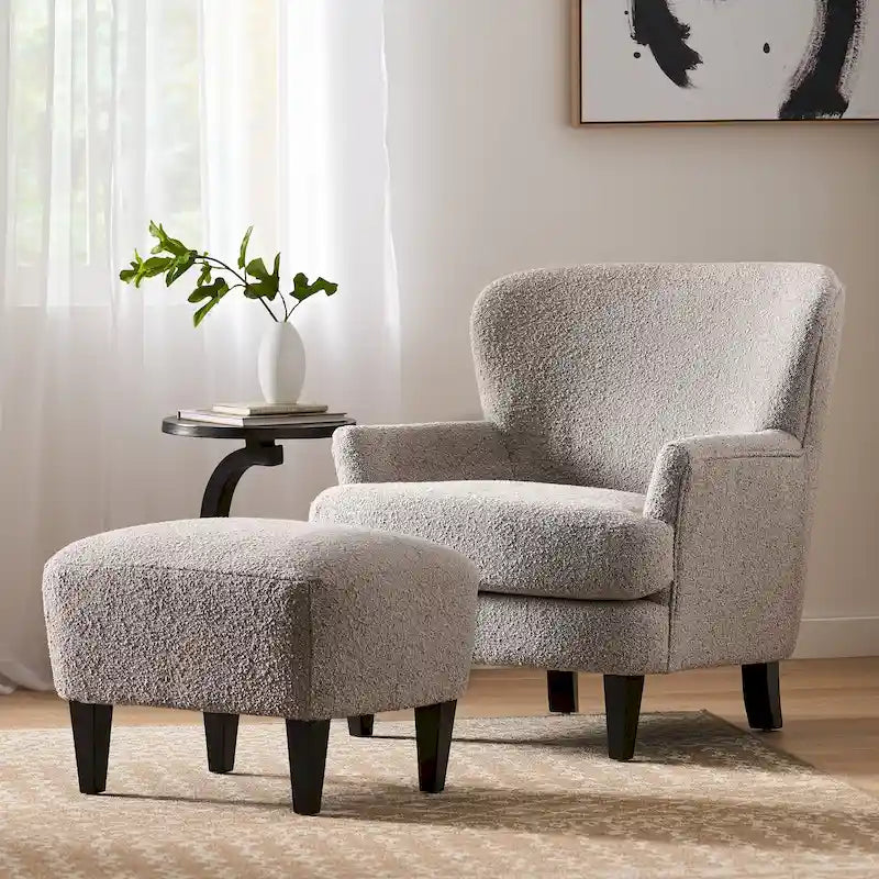 Juego de sillón club tapizado y otomana Hartshorn de Christopher Knight Home