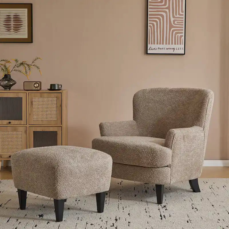 Hartshorn Upholstered Club Chair and Ottoman Set by Christopher Knight Home