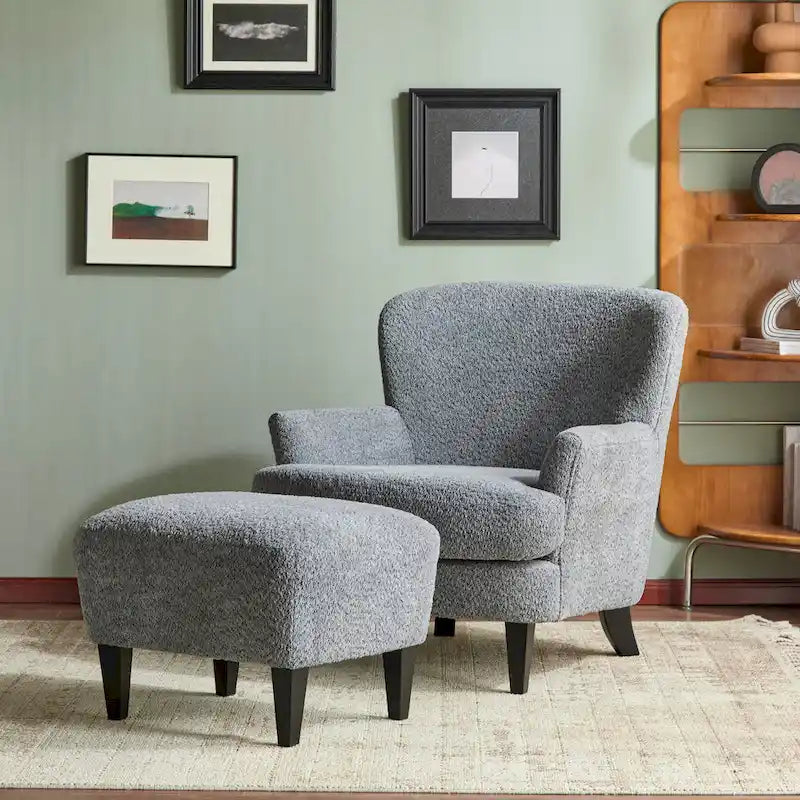 Hartshorn Upholstered Club Chair and Ottoman Set by Christopher Knight Home