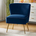 Poltroncina laterale moderna d’accento Monica 22W, imbottita e trapuntata, con gambe dorate, di HULALA HOME