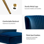 Poltroncina laterale moderna d’accento Monica 22W, imbottita e trapuntata, con gambe dorate, di HULALA HOME