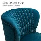 Poltroncina laterale moderna d’accento Monica 22W, imbottita e trapuntata, con gambe dorate, di HULALA HOME