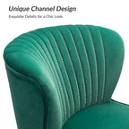 Poltroncina laterale moderna d’accento Monica 22W, imbottita e trapuntata, con gambe dorate, di HULALA HOME