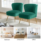 Poltroncina laterale moderna d’accento Monica 22W, imbottita e trapuntata, con gambe dorate, di HULALA HOME