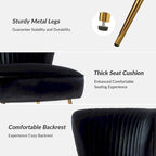 Poltroncina laterale moderna d’accento Monica 22W, imbottita e trapuntata, con gambe dorate, di HULALA HOME