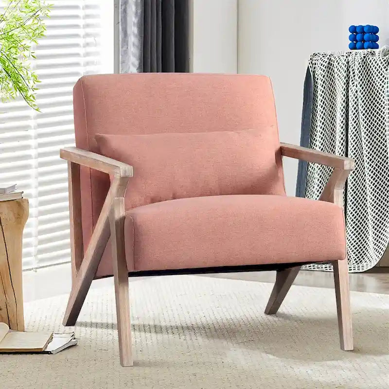 Sillón decorativo Ebello tapizado en madera maciza para la sala de estar