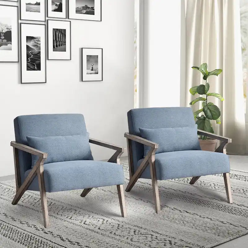 Ebello Accent Armchair Solid Hardwood Upholstered for Living Room