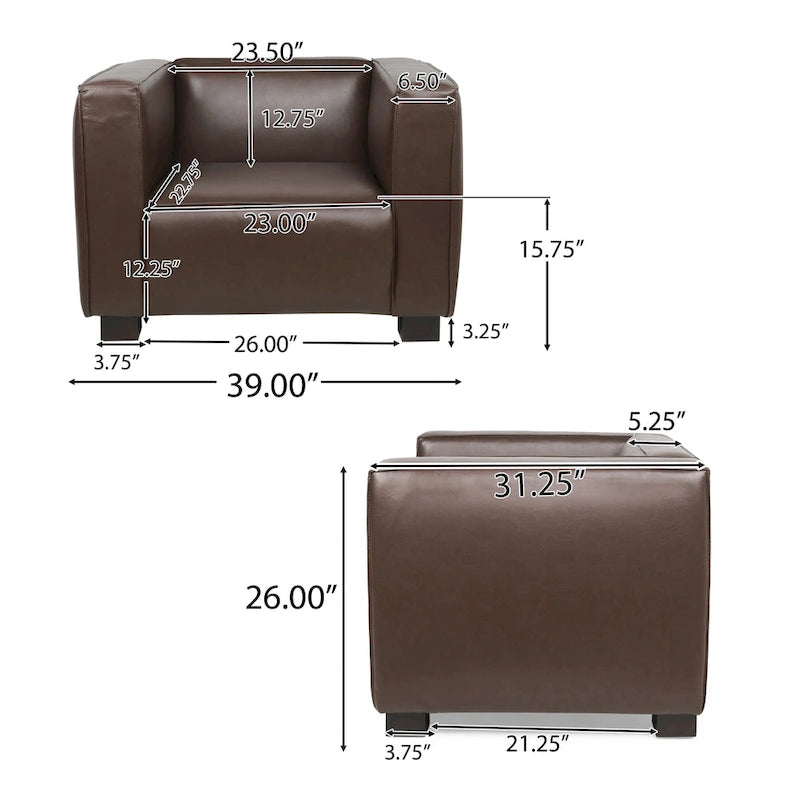Goyette Faux Leather Club Chair by Christopher Knight Home