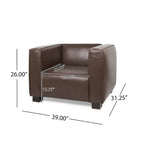 Goyette Faux Leather Club Chair by Christopher Knight Home