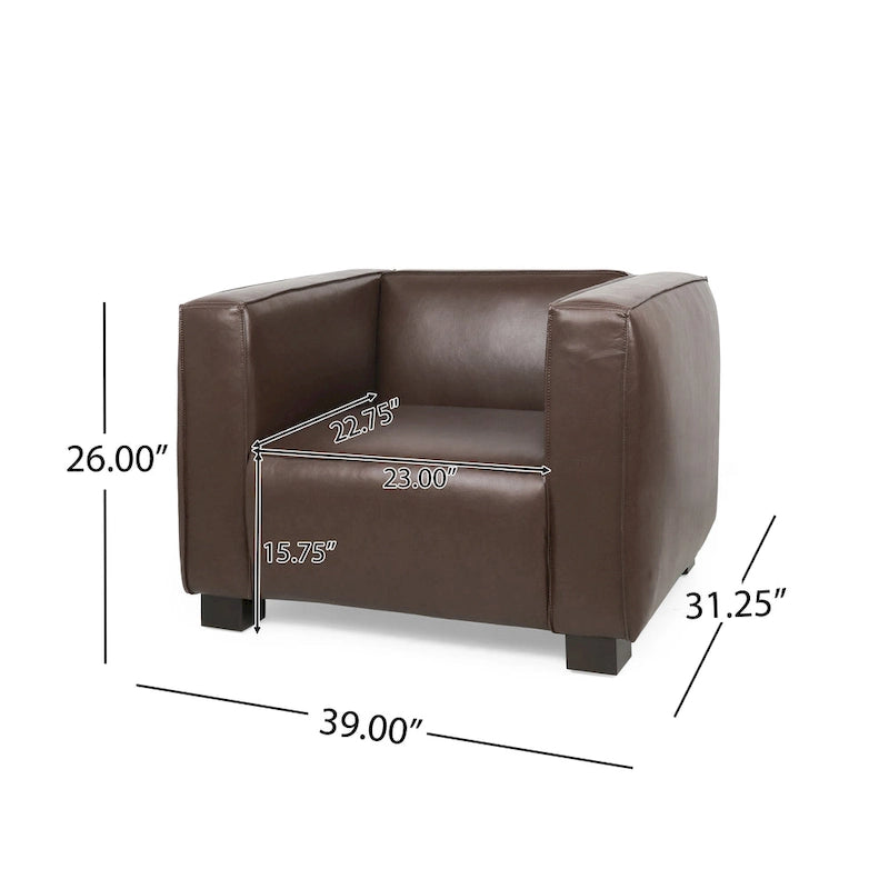 Goyette Faux Leather Club Chair by Christopher Knight Home