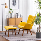 Carson Carrington Aasen zijdezachte fluwelen getufte accentfauteuil met voetenbank