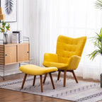 Carson Carrington Aasen Silky Velvet Tufted Accent Chair with Ottoman