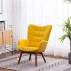 Carson Carrington Aasen zijdezachte fluwelen getufte accentfauteuil met voetenbank