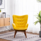 Carson Carrington Aasen zijdezachte fluwelen getufte accentfauteuil met voetenbank