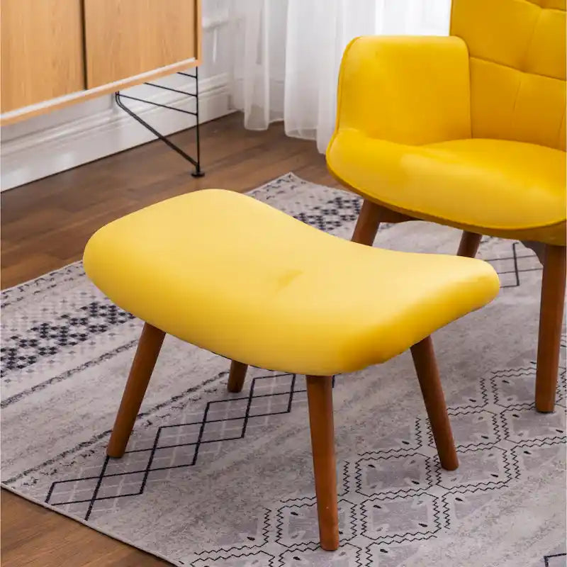 Carson Carrington Aasen zijdezachte fluwelen getufte accentfauteuil met voetenbank