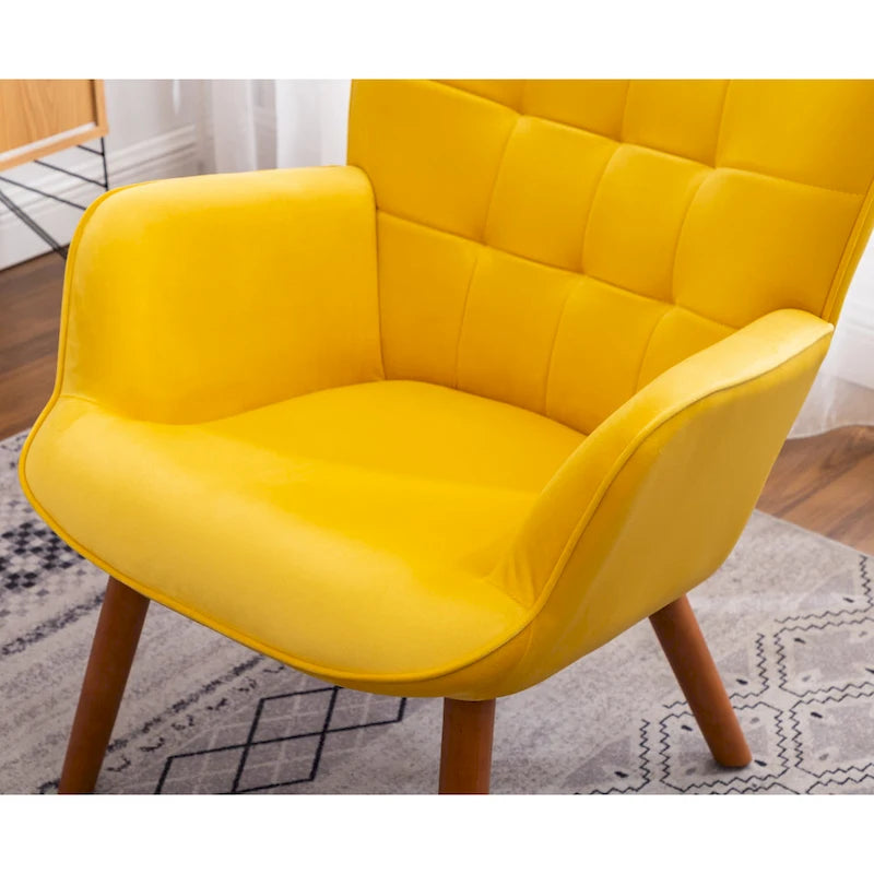 Carson Carrington Aasen zijdezachte fluwelen getufte accentfauteuil met voetenbank