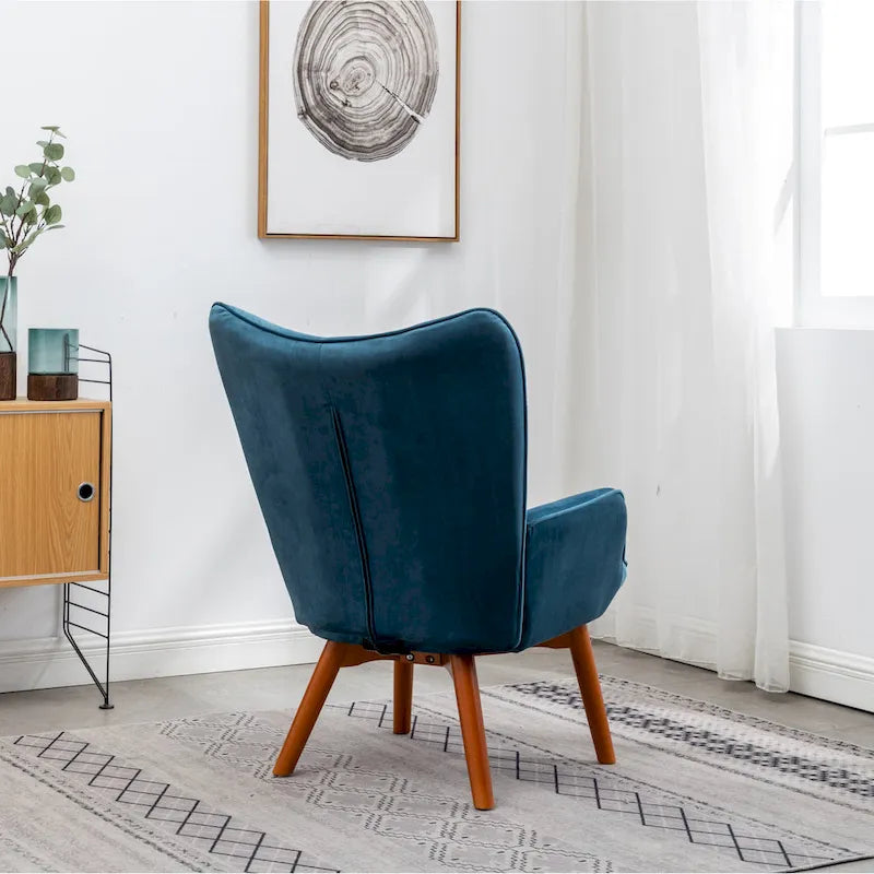 Carson Carrington Aasen zijdezachte fluwelen getufte accentfauteuil met voetenbank