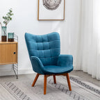 Carson Carrington Aasen zijdezachte fluwelen getufte accentfauteuil met voetenbank