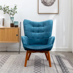 Carson Carrington Aasen zijdezachte fluwelen getufte accentfauteuil met voetenbank