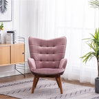 Carson Carrington Aasen zijdezachte fluwelen getufte accentfauteuil met voetenbank