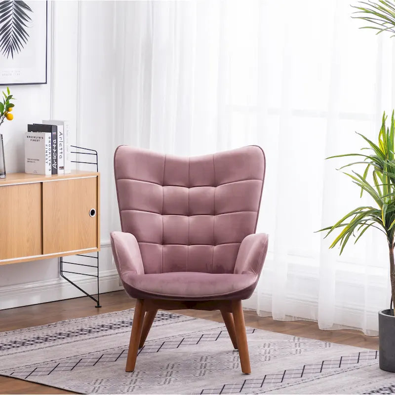 Carson Carrington Aasen zijdezachte fluwelen getufte accentfauteuil met voetenbank