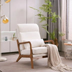 High Back Solid Wood Armrest Backrest Leisure Chair Accent Chair