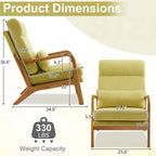 High Back Solid Wood Armrest Backrest Leisure Chair Accent Chair