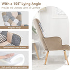 Linen Upholstered Modern Armchair Accent Chair with Wood Legs