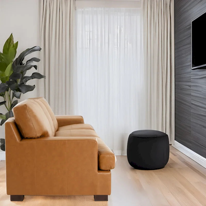 Premium Genuine Leather 3-Seater Sofa with Deep Plush Seating and Goose Feather Cushions for Ultimate Comfort