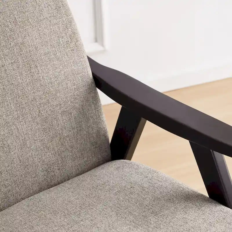 HUIMO Mid-Century-Moderner Armlehnensessel und Hocker, gepolsterter Akzentsessel fürs Wohnzimmer und Schlafzimmer