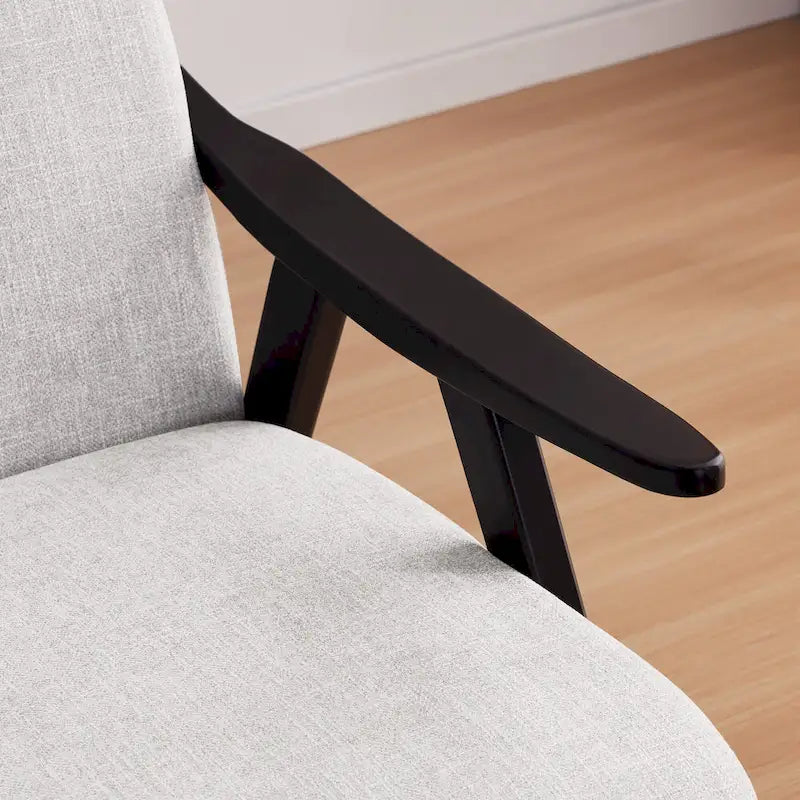 HUIMO Mid-Century-Moderner Armlehnensessel und Hocker, gepolsterter Akzentsessel fürs Wohnzimmer und Schlafzimmer