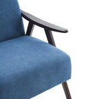 HUIMO Mid-Century-Moderner Armlehnensessel und Hocker, gepolsterter Akzentsessel fürs Wohnzimmer und Schlafzimmer