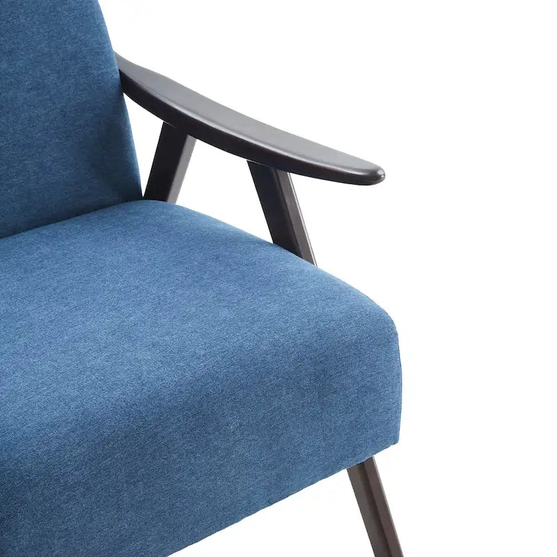 HUIMO Mid-Century-Moderner Armlehnensessel und Hocker, gepolsterter Akzentsessel fürs Wohnzimmer und Schlafzimmer