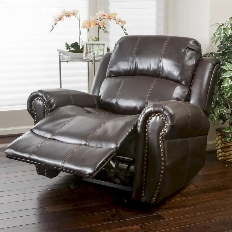 PU Leather Glider Recliner Club Chair